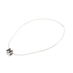 Hermes Cage D'h Cube Chain Pendant Silver Black Metal — view 2