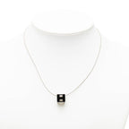 Hermes Cage D'h Cube Chain Pendant Silver Black Metal — view 5