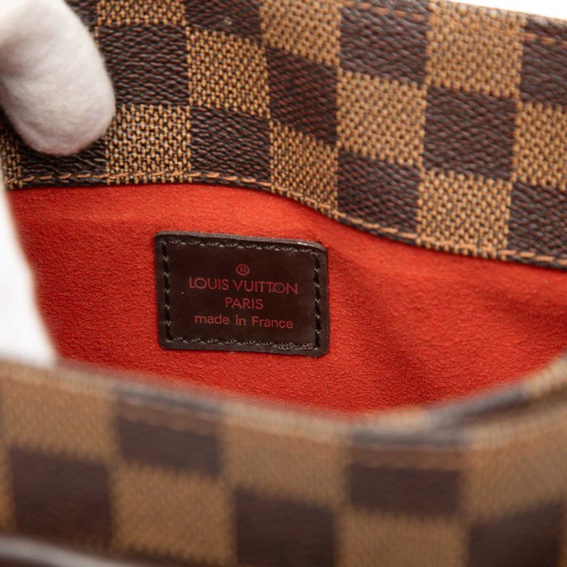 Louis Vuitton Damier Aubagne Shoulder Bag Brown Leather — view 5