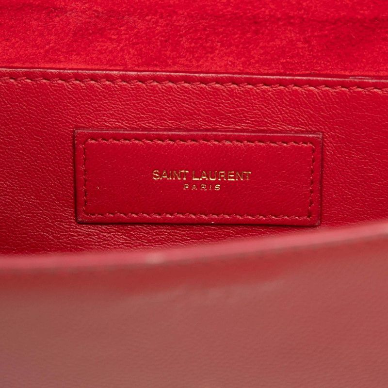 Saint Laurent Betty Chain Shoulder Bag Red Leather — view 5