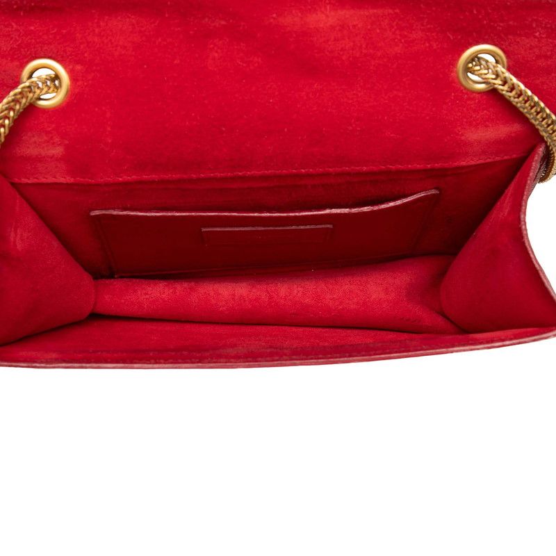 Saint Laurent Betty Chain Shoulder Bag Red Leather — view 4
