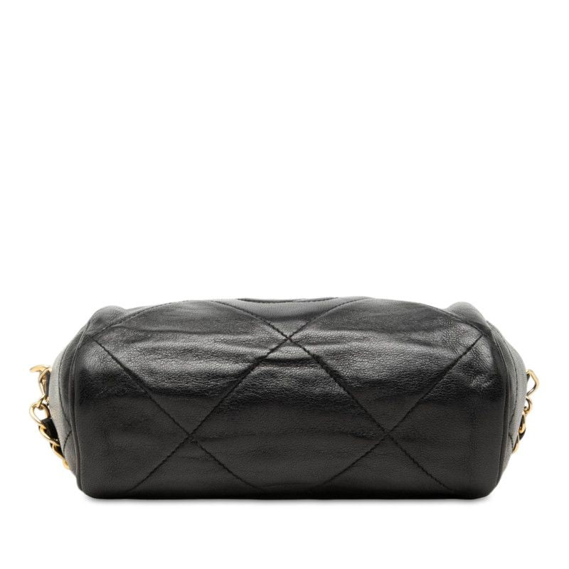 Chanel CC Logo Quilted Tassel Chain Shoulder Bag Black Gold Lambskin — view 3
