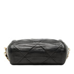 Chanel CC Logo Quilted Tassel Chain Shoulder Bag Black Gold Lambskin — view 3