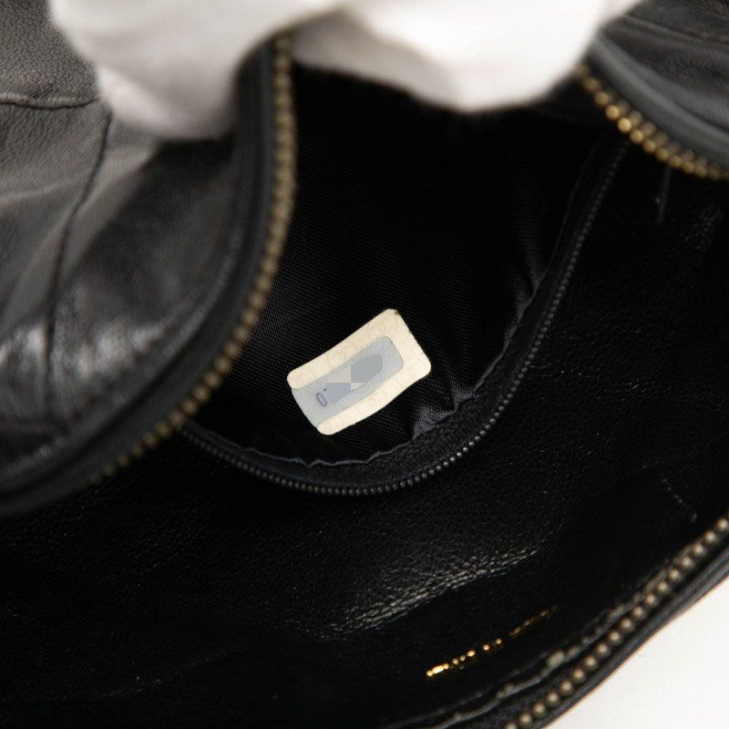 Chanel CC Logo Quilted Tassel Chain Shoulder Bag Black Gold Lambskin — view 6