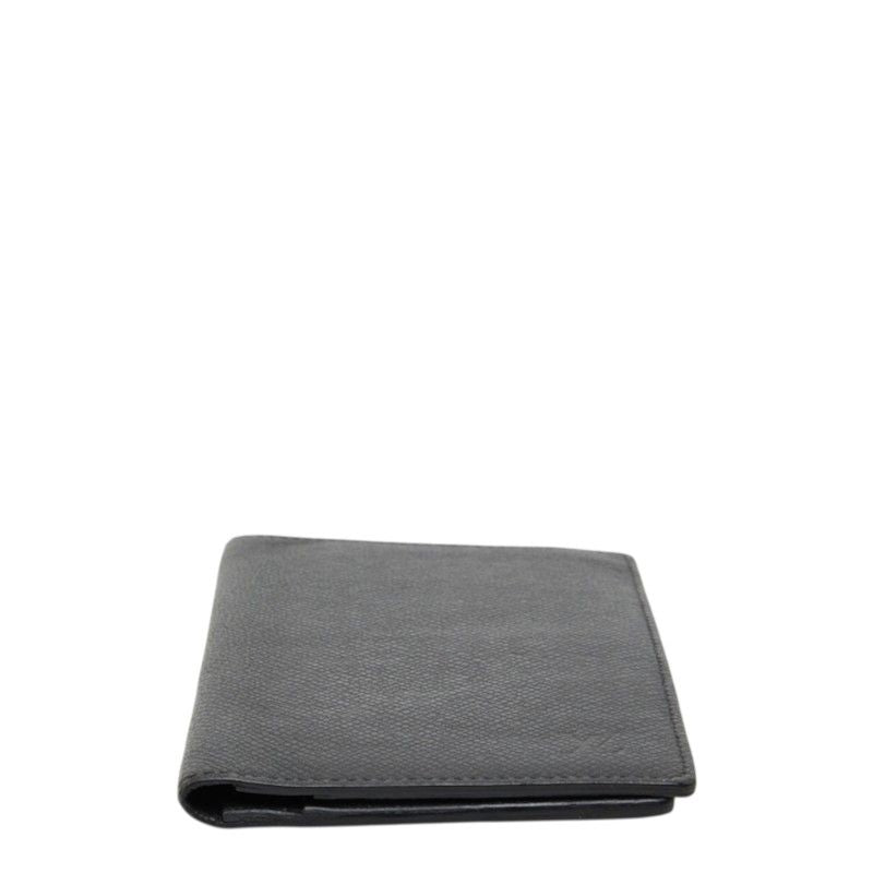 Louis Vuitton Taiga Portefeuille Wallet Billfold Black Leather — view 5
