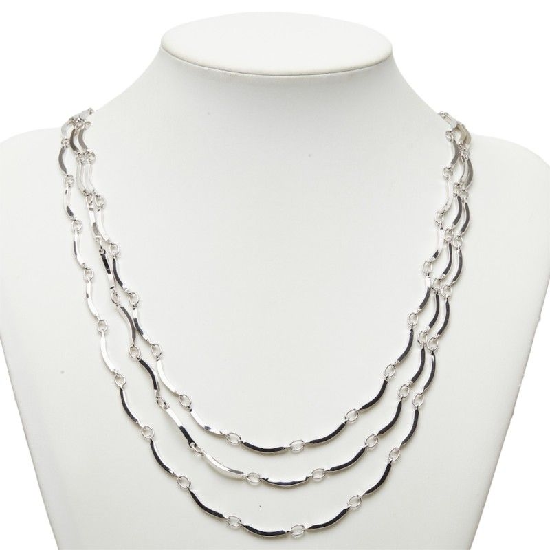 Saint Laurent 3 Necklace Silver