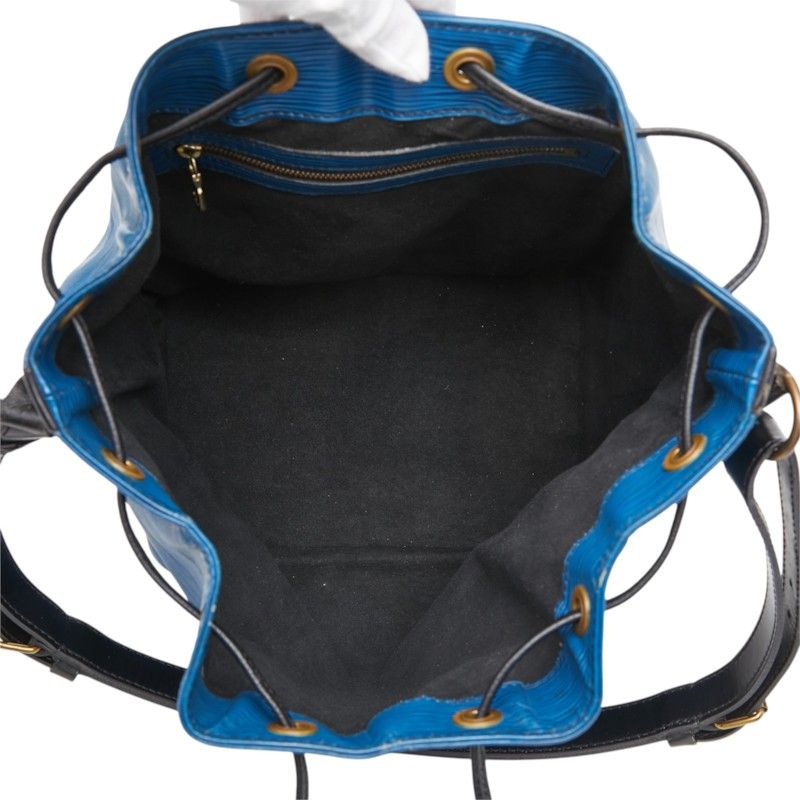 Louis Vuitton Epi Petit Noe Shoulder Bag Toledo Blue Noir Leather — view 8
