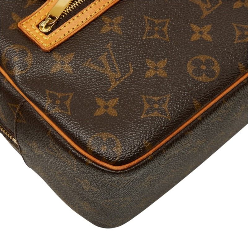 Louis Vuitton Monogram Cite MM Shoulder Bag Brown Leather — view 5
