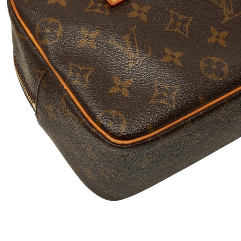 Louis Vuitton Monogram Cite MM Shoulder Bag Brown Leather — view 7