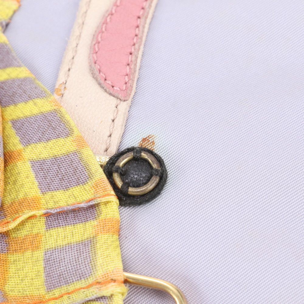 Prada Tessuto Nylon Triangle Logo Doll Embroidery Leather Tote Bag — view 8