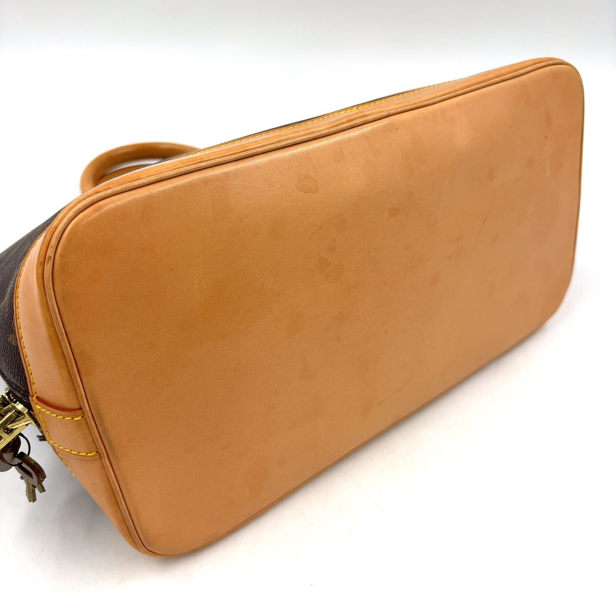 Louis Vuitton Alma PM Monogram Leather Brown Light Handbag Gold — view 7
