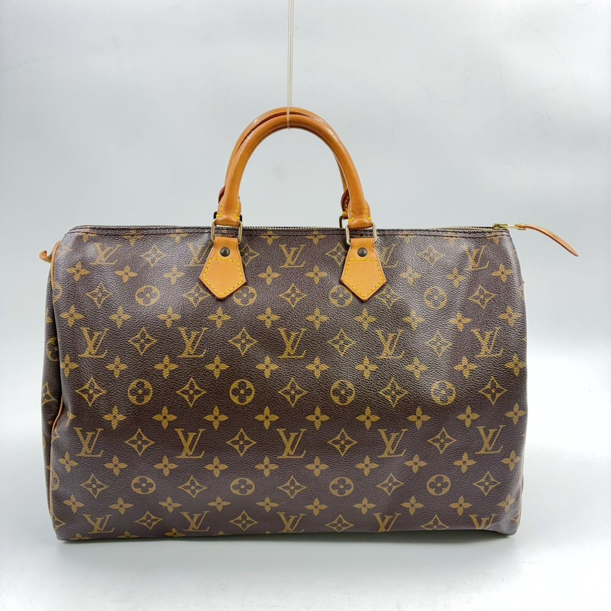 Louis Vuitton Speedy 40 Monogram Leather Brown Light Handbag Gold