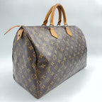 Louis Vuitton Speedy 40 Monogram Leather Brown Light Handbag Gold — view 2