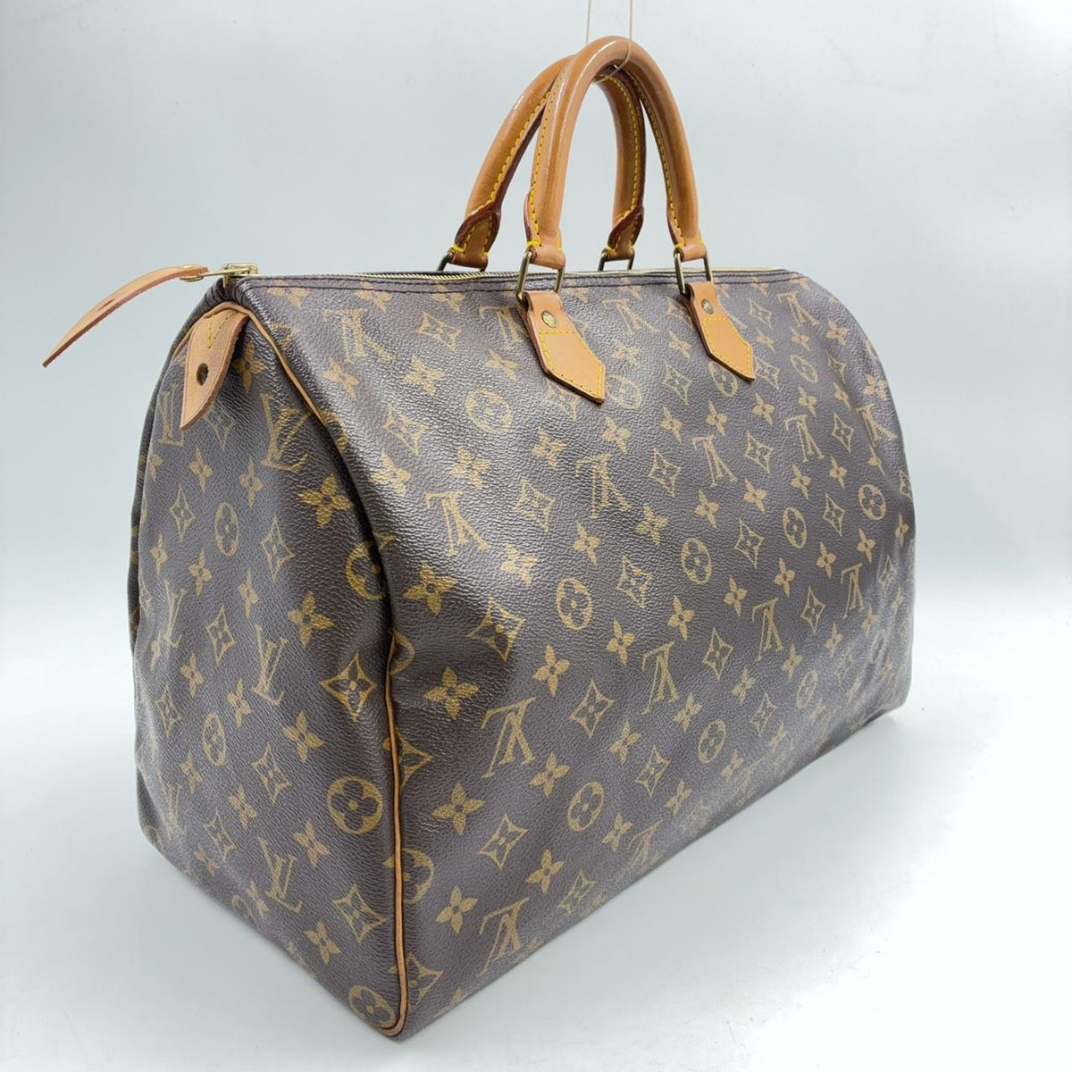 Louis Vuitton Speedy 40 Monogram Leather Brown Light Handbag Gold — view 2