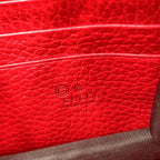Gucci Interlocking G Logo Leather Red Chain Shoulder Bag Gold — view 4