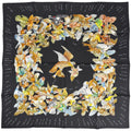 Hermes Carre 90 L'intrus Scarf Intruder Silk Black Multicolor