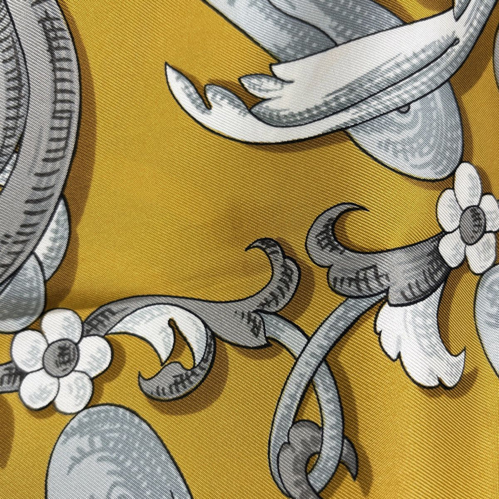 Hermes Carre 90 Le Mors a la Conetable Silk Scarf White Multicolor — view 6