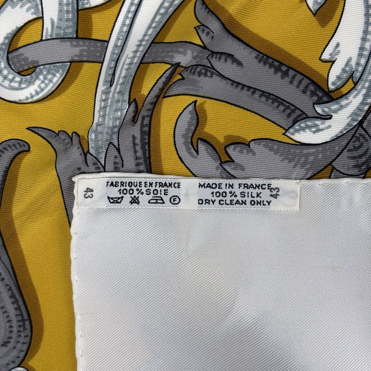Hermes Carre 90 Le Mors a la Conetable Silk Scarf White Multicolor — view 2