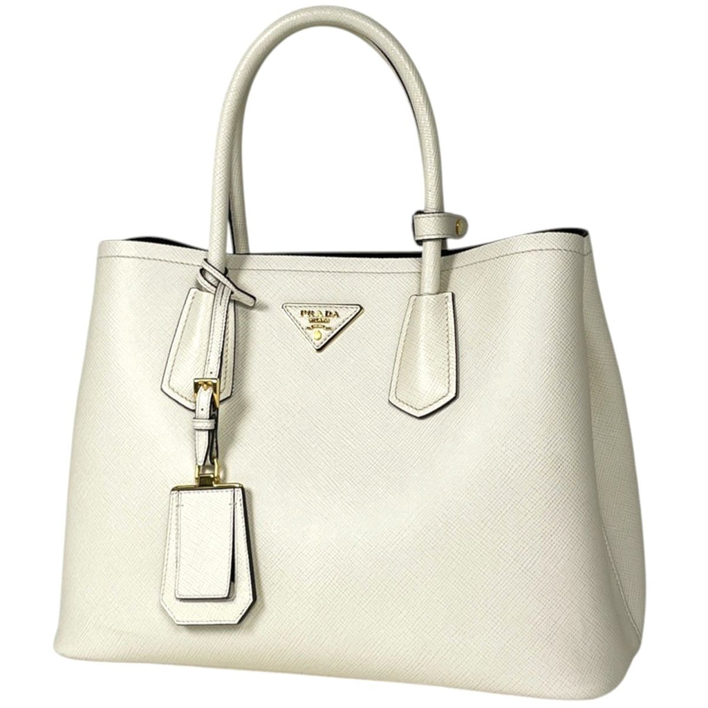 Prada Handbag Double Saffiano Leather White