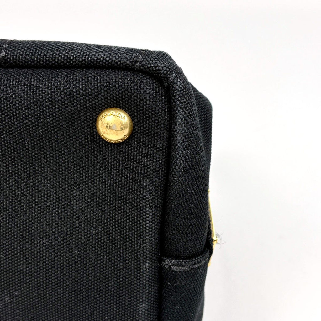 Prada Tote Bag Canapa 2-Way Canvas Nero — view 3