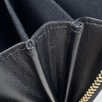 Chanel Card Case CC Logo Coin Purse Zip Around Caviar Leather Rhinestone Black — view 4