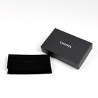 Chanel Card Case CC Logo Coin Purse Zip Around Caviar Leather Rhinestone Black — view 6