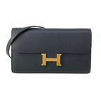 Hermes Wallet Constance Long to Go Black Gold