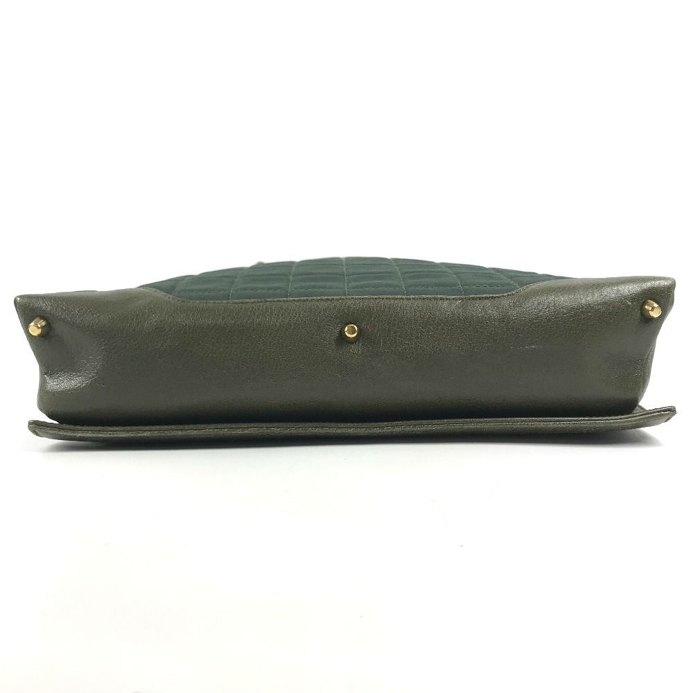 Chanel Shoulder Bag Choco Bar CC Logo Nylon Leather Khaki — view 5