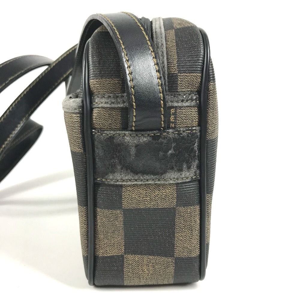Fendi Shoulder Bag Pecan Logo Vintage Leather Khaki — view 3