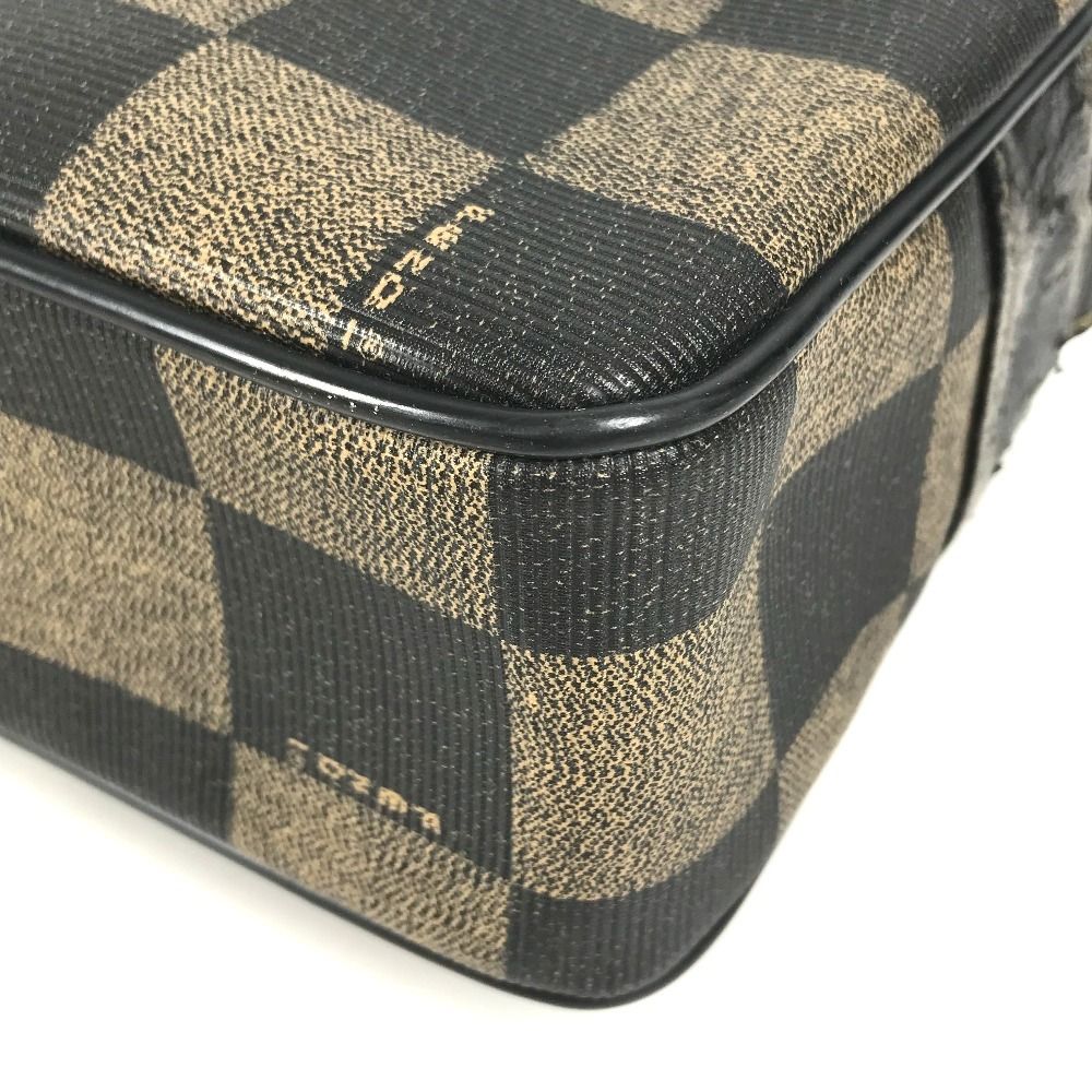 Fendi Shoulder Bag Pecan Logo Vintage Leather Khaki — view 6