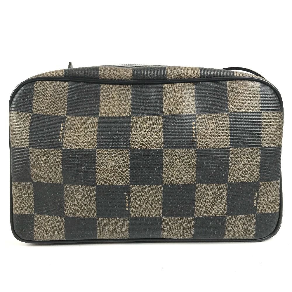Fendi Shoulder Bag Pecan Logo Vintage Leather Khaki — view 2
