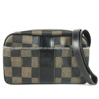 Fendi Shoulder Bag Pecan Logo Vintage Leather Khaki