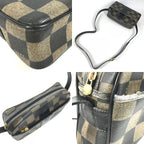 Fendi Shoulder Bag Pecan Logo Vintage Leather Khaki — view 7