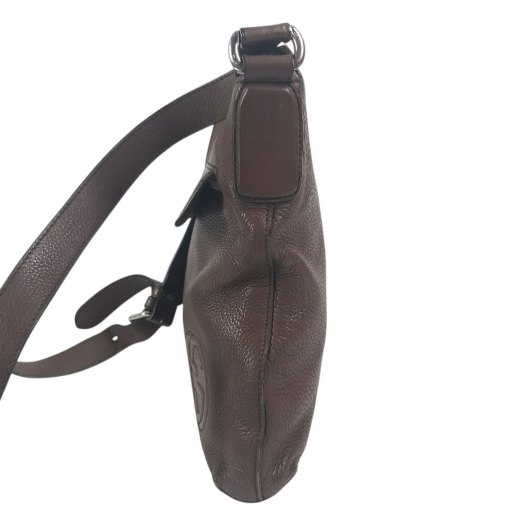 Gucci Shoulder Bag Interlocking G Logo Leather Brown — view 3