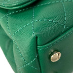 Chanel Handbag Top Handle Mini Flap Bag Coco XXS Quilted Green Silver — view 6