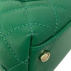 Chanel Handbag Top Handle Mini Flap Bag Coco XXS Quilted Green Silver — view 8