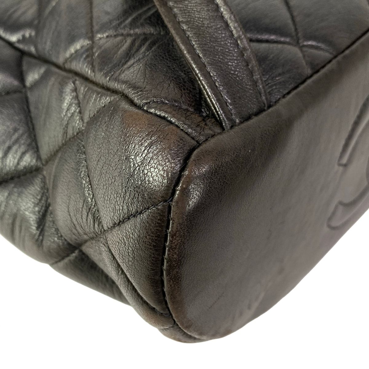 Chanel Backpack Quilted Black Chain Shoulder Gold Lambskin — view 8