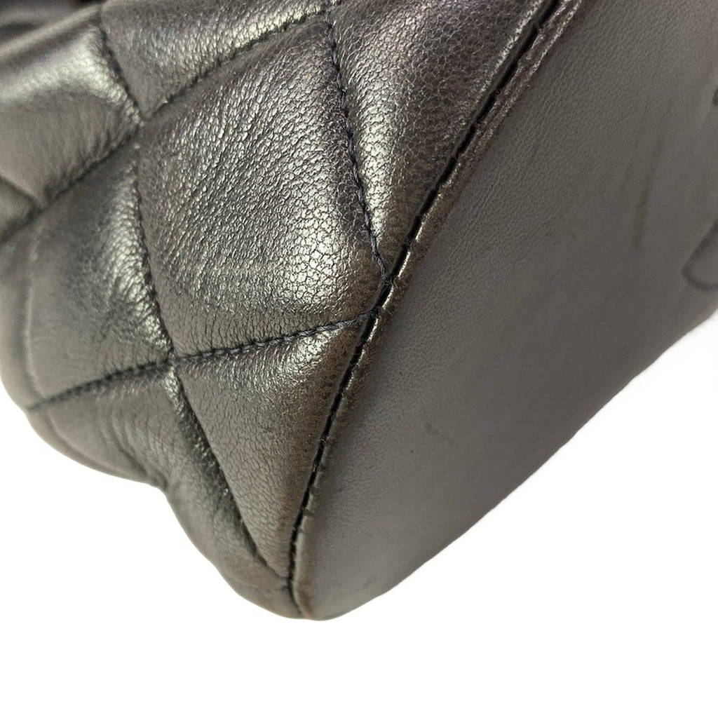 Chanel Backpack Quilted Black Chain Shoulder Gold Lambskin — view 6