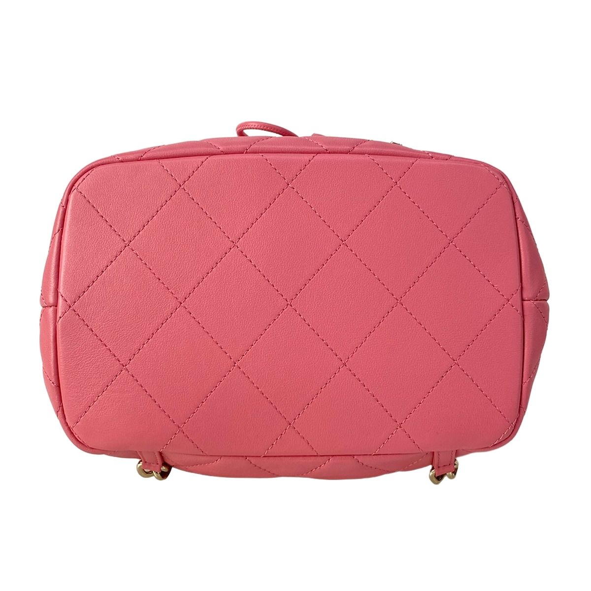 Chanel Backpack Quilted Pink Drawstring Chain Shoulder Gold — view 5