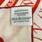 Hermes Shawl White Red Flamingo Party Cashmere Silk Scarf — view 3
