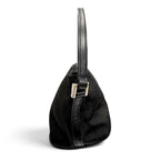 Gucci Vintage GG Canvas Leather Logo Plate Pouch Handbag Black — view 3