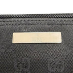 Gucci Vintage GG Canvas Leather Logo Plate Pouch Handbag Black — view 8