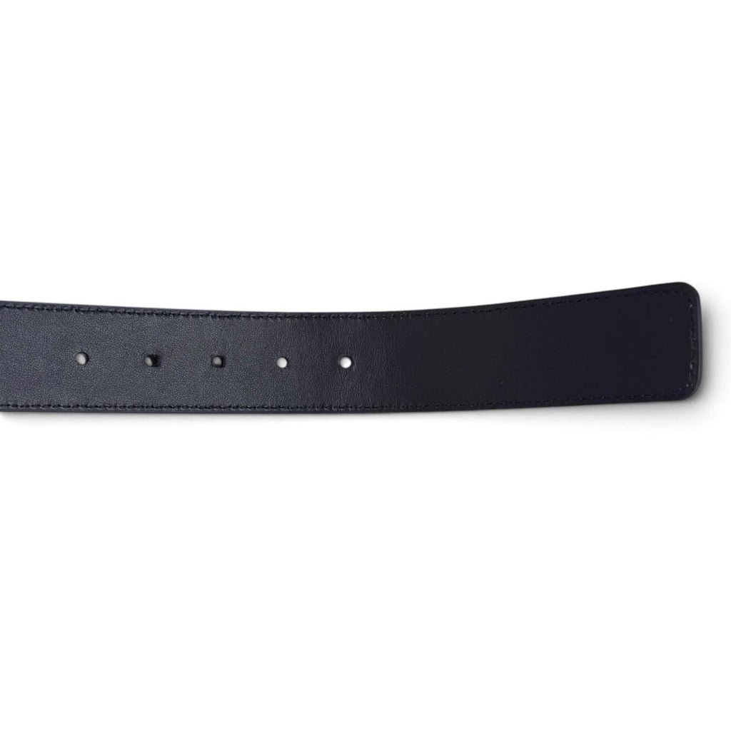 Bottega Veneta Intrecciato Leather Belt Navy Silver 95 — view 8