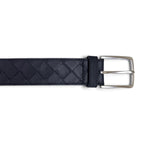 Bottega Veneta Intrecciato Leather Belt Navy Silver 95 — view 5