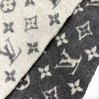 Louis Vuitton Echarpe LV Split Cashmere 100% Monogram Fringe Scarf Black Gray — view 4