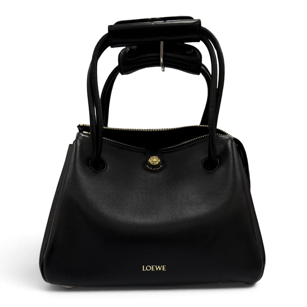 Loewe Madrid Bag Small Supple Leather 2-Way Handbag Black