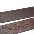 Prada Belt 90/36 Croco Embossed Leather Logo Buckle — view 6