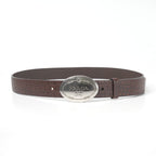 Prada Belt 90/36 Croco Embossed Leather Logo Buckle — view 2