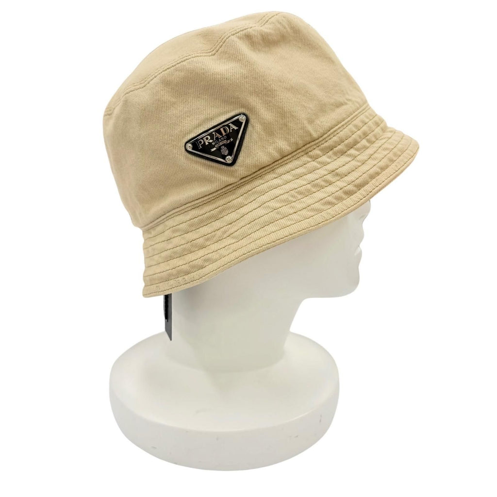 Prada Cotton Bucket Hat Beige L — view 6