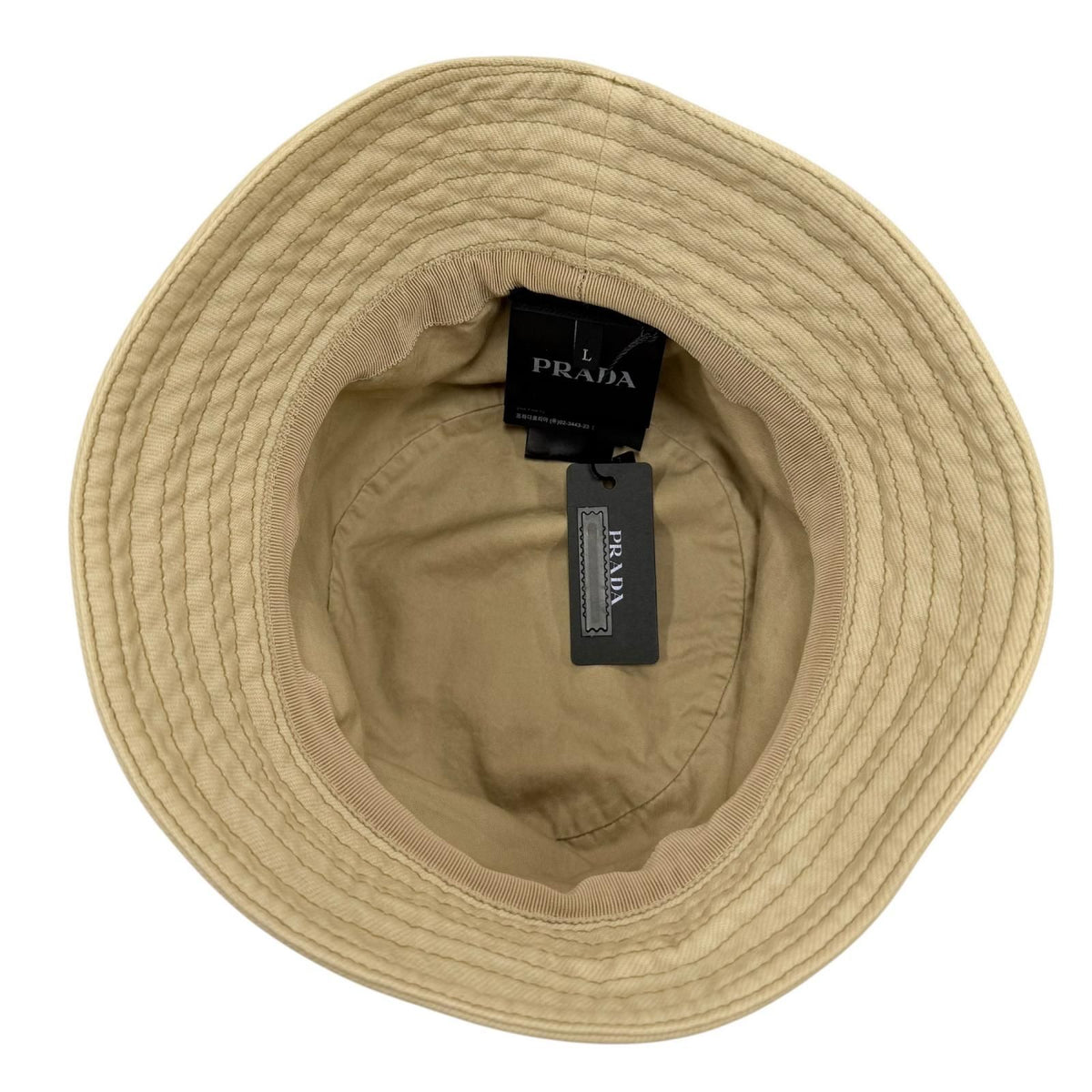 Prada Cotton Bucket Hat Beige L — view 7